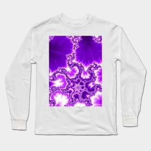 Purple/White Fractal Long Sleeve T-Shirt